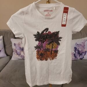 GUESS Kids White Tee with Colorful Graphic